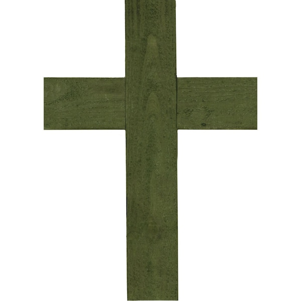 Ekena Millwork 12"W x 16"H x 3/4"D Vintage Farmhouse Cross, Barnwood Decor Collection, Restoration Green DECR012X016X0750CRSGR - main